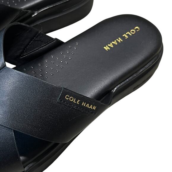 Cole Haan Women's Grandpro Rally Criss Cross Slide Sandals Size 8B in Black - Picture 2 of 9